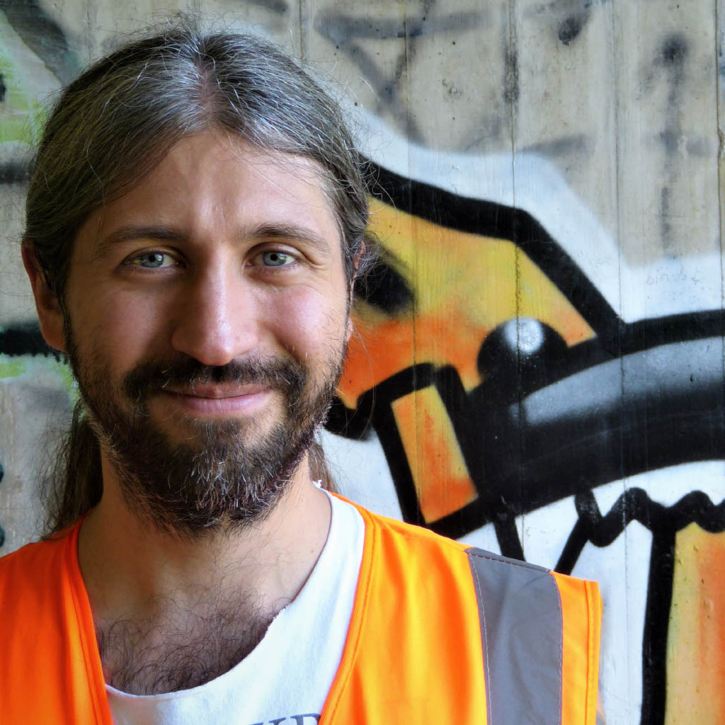 Yevgen Tyrnov in Sicherheitskleidung