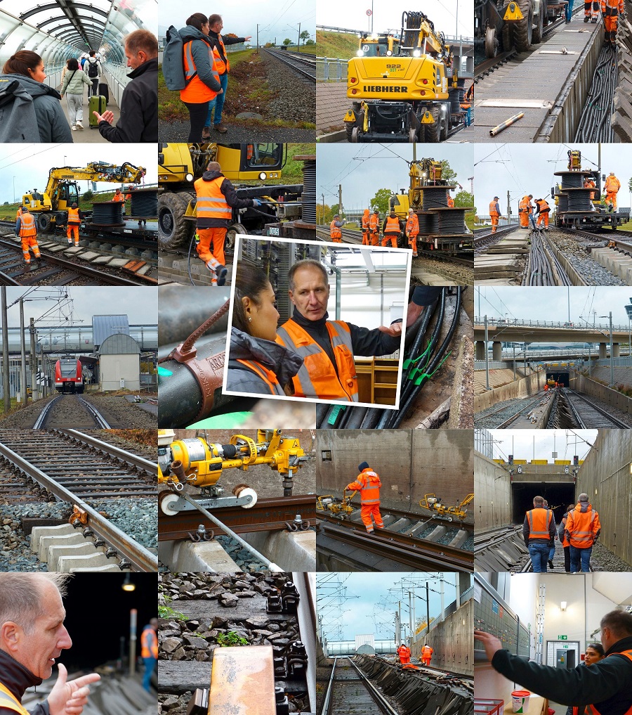 Collage DB-Mitarbeitende des Bahnausbau München