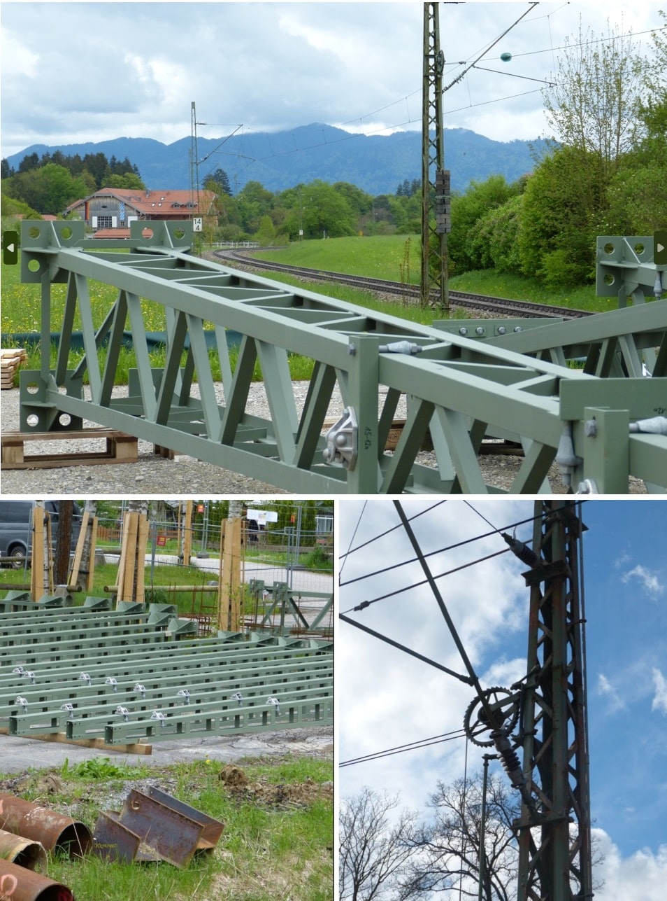 Störanfällige, alte Masten der Oberleitungen.