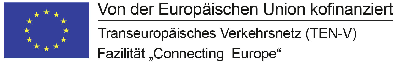 Von der Europäischen Union kofinanziert. Transeuropäisches Verkehrsnetz (TEN-V). Fazilität ”Connecting Europe”